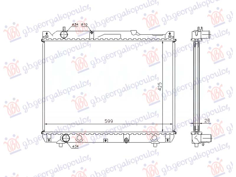 RADIATOR 2.0 DIESEL HDi (420x590) (NRF)