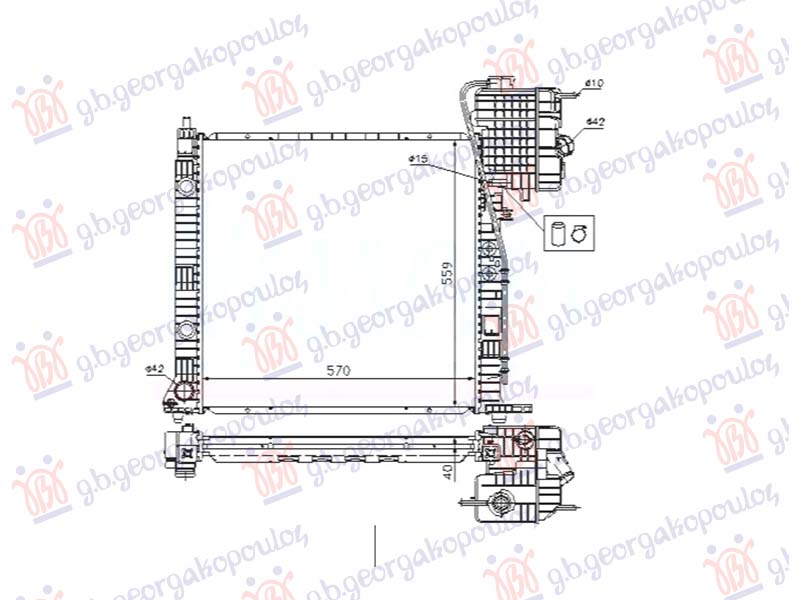 RADIATOR 1999-2003 2.2 CDI DIESEL MANUAL - A/C (570x560)