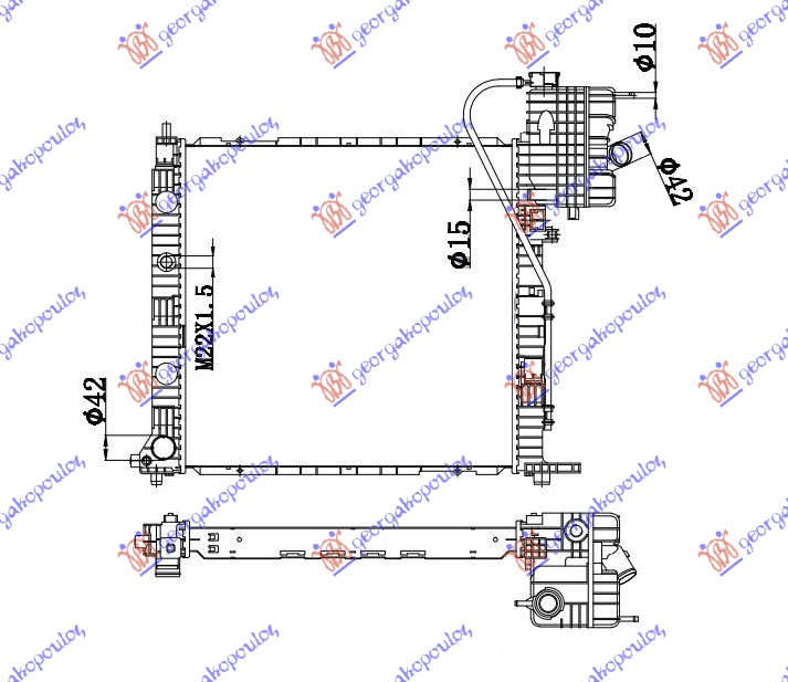 RADIATOR 1999-2003 2.2 DIESEL CDI MANUAL (570x560)