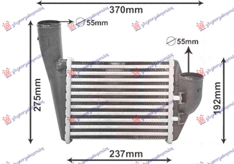 RADIATOR INTERCOOLER 2.4-2.7 PETROL (215x172) (RIGHT SIDE)