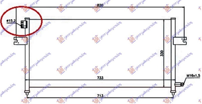 CONDENSER 2.4 PETROL-2.5 TD 15.2mm (700x320x16) (NRF)