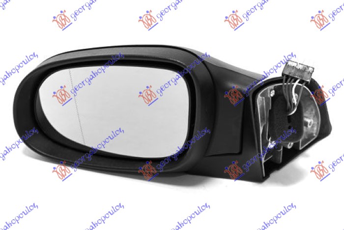 DOOR MIRROR ELECTRICAL HEATED FOLDABLE PRIMED (7 PIN) (ASPHERICAL GLASS)