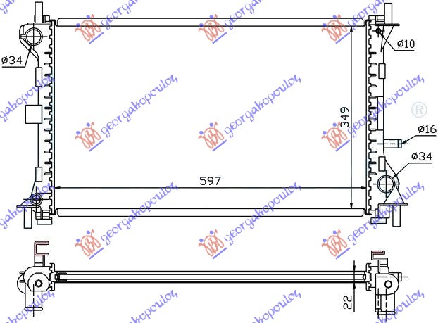 RADIATOR 1.4-1.6-1.8 +/-AC (600x358) (MAHLE BEHR)