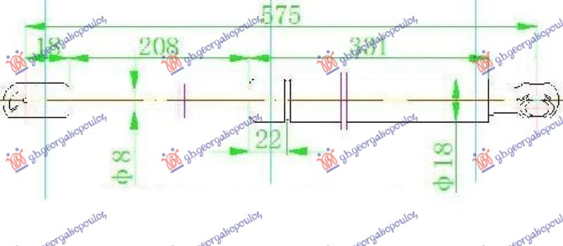 GAS SPRING TAIL GATE (577L-530N)