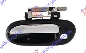 DOOR HANDLE FRONT OUTER CHROME /BLACK (W/KEY HOLE)