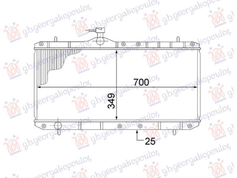 RADIATOR 1.3-1.6 PETROL (350x700) (NRF)