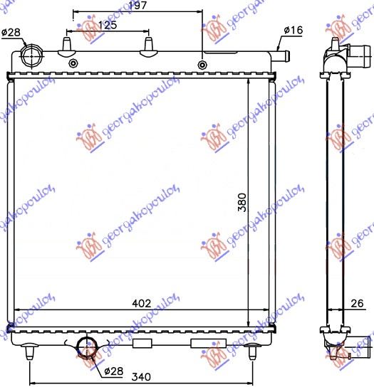 RADIATOR PETROL/DIESEL (380x390) (MARELLI)