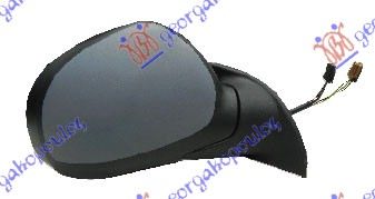 DOOR MIRROR ELECTRICAL HEATED FOLDABLE PRIMED 2009- (CONVEX GLASS)