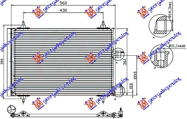 CONDENSER PETROL 1.9-2.0 DIESEL (520x360x16)