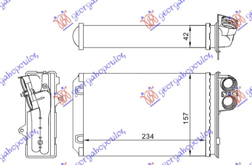 HEATER RADIATOR (234x157x42)