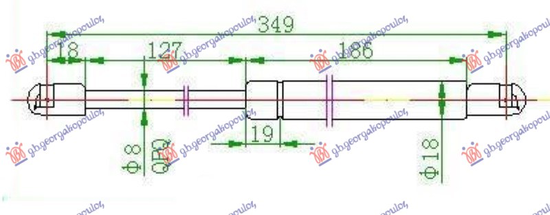 GAS SPRING TAIL GATE (350L-440N)