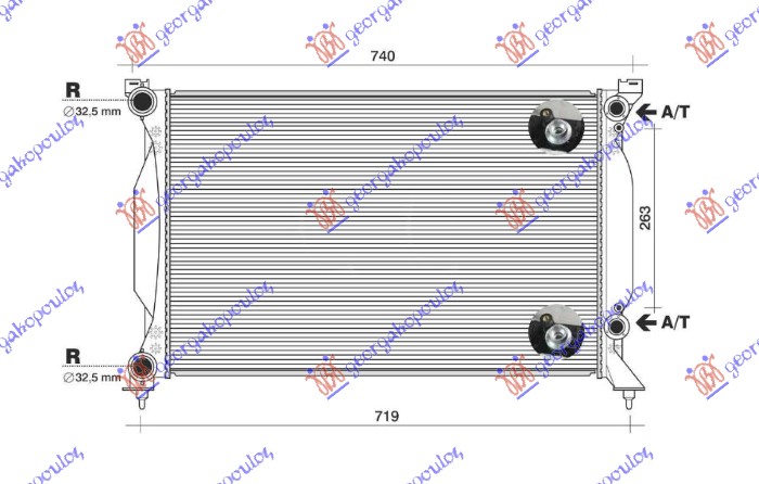 RADIATOR 2.0 TFSi PETROL AUTOMATIC (630X410)