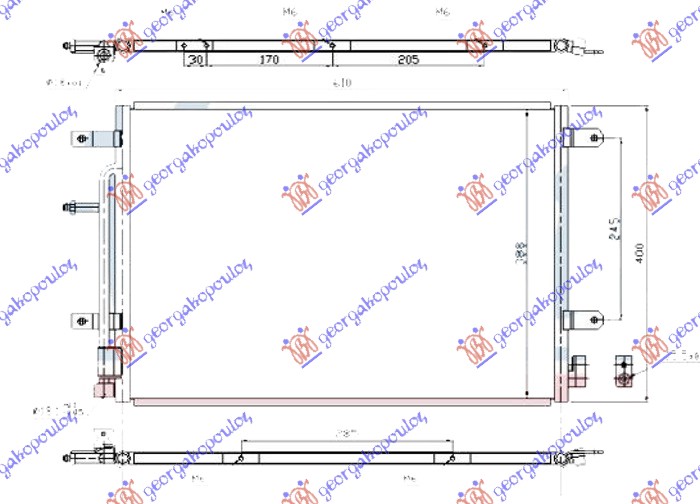 CONDENSER S4-4.2i PETROL - 2.7-3.0 Tdi DIESEL (560x390x16)