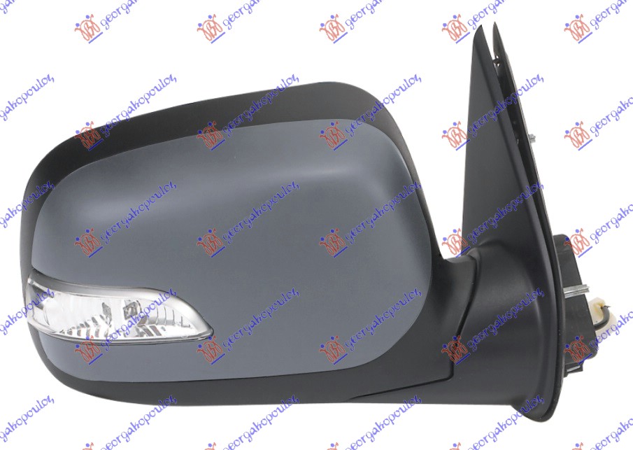DOOR MIRROR ELECTRICAL PRIMED (W/SIDE LAMP) (A QUALITY) (CONVEX GLASS)