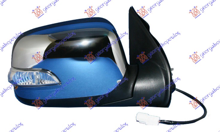 DOOR MIRROR ELECTRICAL CHROME (W/SIDE LAMP) (A QUALITY) (CONVEX GLASS)