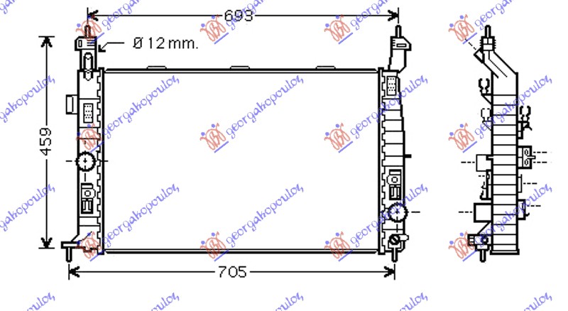 RADIATOR 1.7 CDTi DIESEL MANUAL (610x360x26)