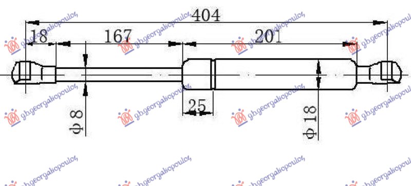 GAS SPRING TAIL GATE (399L-400N)