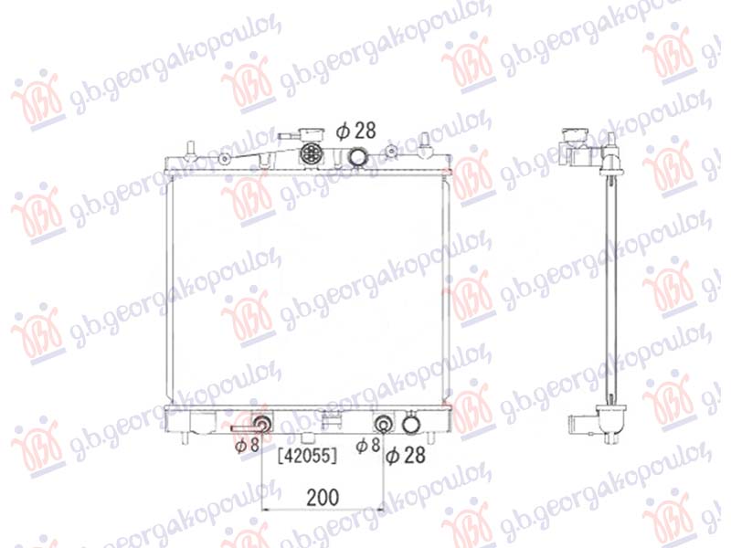RADIATOR 1.2-1.4 PETROL AUTOMATIC +/- A/C (380x448) JAPAN (NRF)