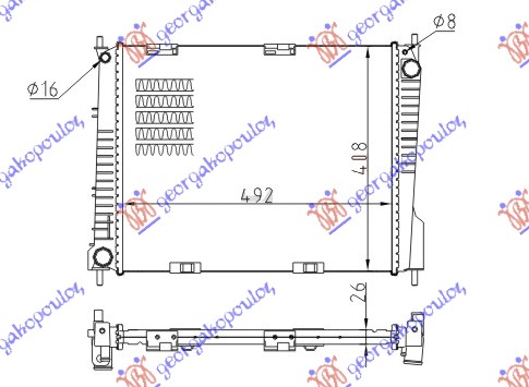 RADIATOR 1.5 DIESEL +/- A/C (490x410) (NRF)