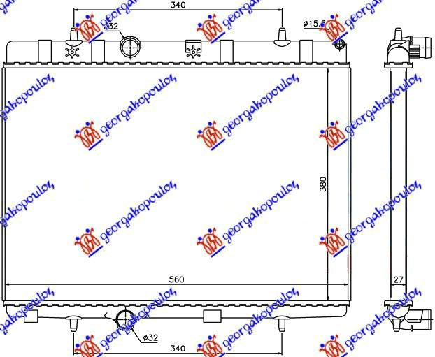 RADIATOR PETROL-DIESEL (380x538) (BRAZED)