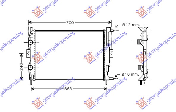 RADIATOR 1.4-1.6 PETROL +/-AC (590x450x18)