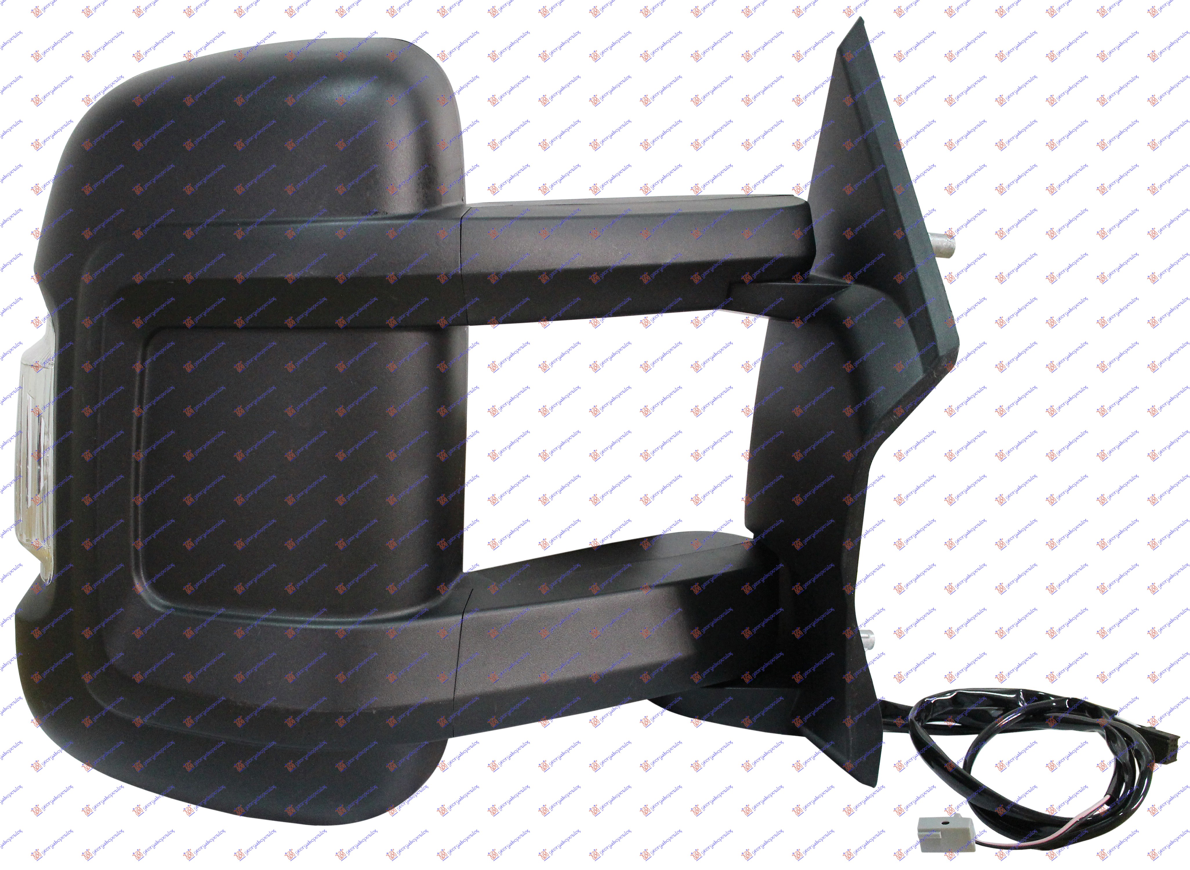 DOOR MIRROR ELECTRICAL HEATED (LONG ARM) (W/SIDE LAMP) (8PIN) (CONVEX GLASS)