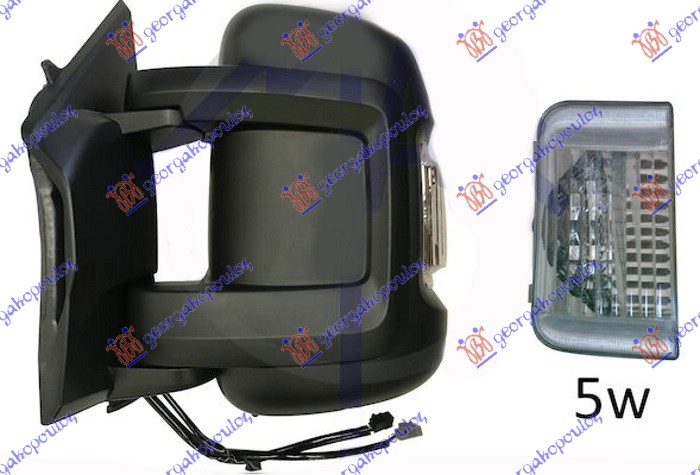 DOOR MIRROR ELECTRICAL HEATED FOLDABLE SHORT (W/SIDE LAMP & SENSOR) (CONVEX GLASS)