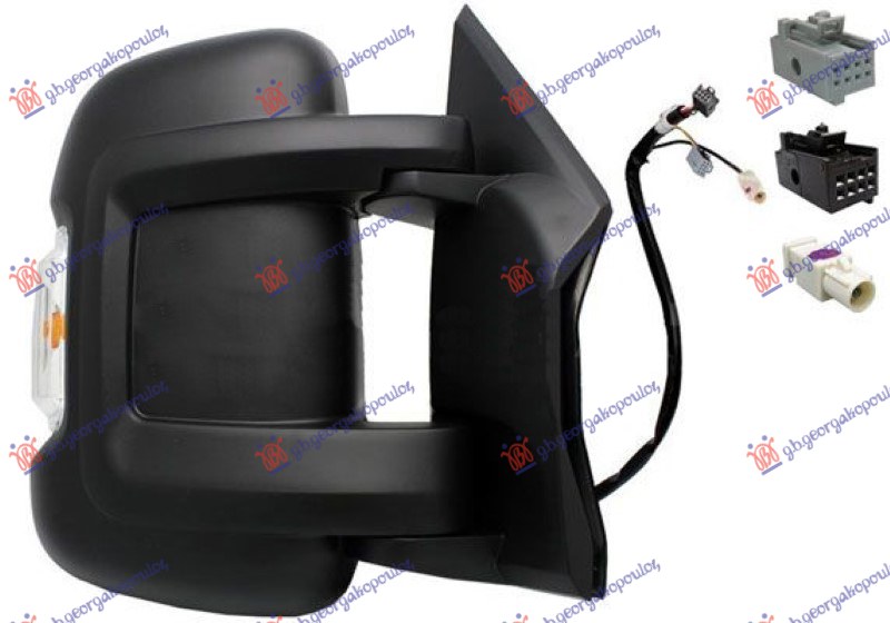 DOOR MIRROR ELECTRIC HEATED FOLD. SHORT (W/S.LAMP & ANTENNA) (W/POSITION LIGHT 16W) (10Pin) (CONVEX GLASS)