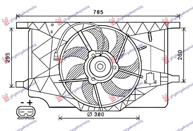 COOLING FAN 1.9-2.0-2.2 DIESEL - 2.0 PETROL (380mm) (2PIN)