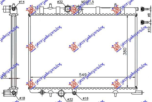 RADIATOR 1.4-1.6-2.0 +/- A/C (380x560x27)