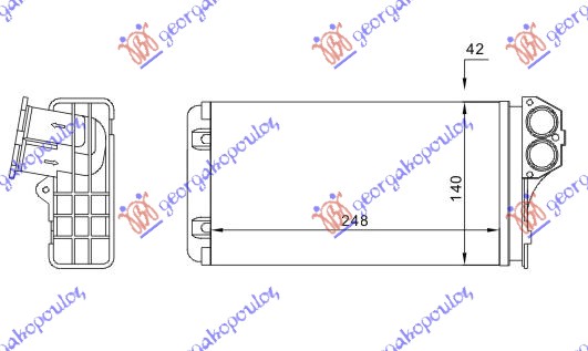 HEATER RADIATOR (248x140) (WITH AUTO CLIMA) (BEHR TYPE)