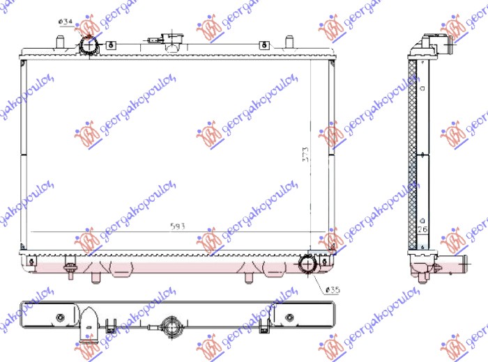 RADIATOR 2.0-2.4 PETROL MANUAL (373x593) (KOYO)