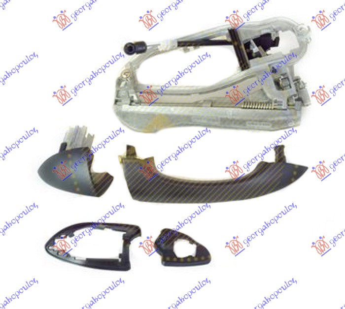 DOOR HANDLE REAR OUTER W/BRACKET