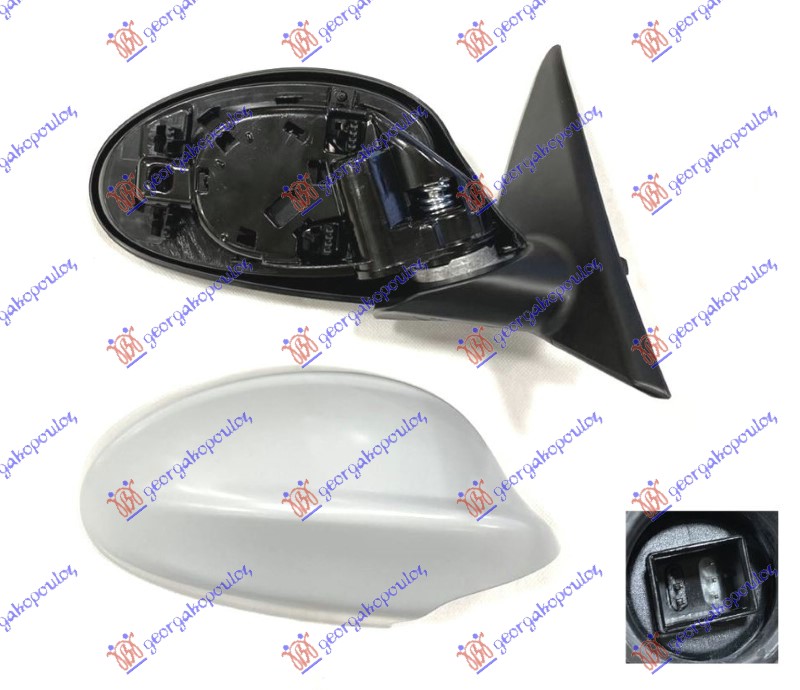 DOOR MIRROR ELECTRICAL HEATED PRIMED (5 PIN) (A QUALITY) (CONVEX GLASS)