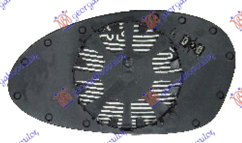 DOOR MIRROR GLASS BLUE HEATED (CONVEX GLASS)