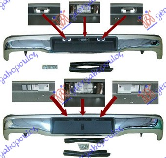 REAR BUMPER CHROME (DOUBLE-EXTRA CAB) (THAILAND)