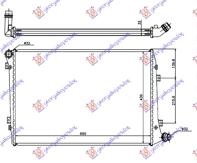 RADIATOR 2.0 TDi DIESEL (650x440) (KOYO)
