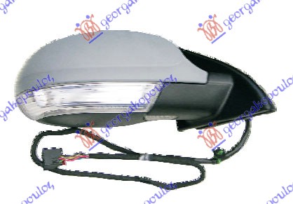 DOOR MIRROR ELECTRICAL HEATED FOLDABLE PRIMED (W/SIDE LAMP & FOOT LAMP) (CONVEX GLASS)