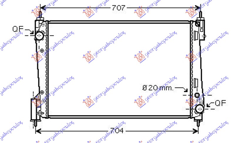 RADIATOR PETROL/DIESEL (619x398x26) (NRF)