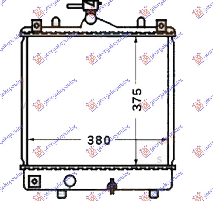 RADIATOR 1.0-1.2 PETROL MANUAL (375x380x26) (OPEN) (BRAZED)