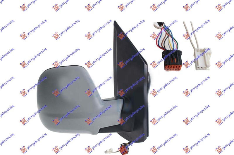 DOOR MIRROR ELECTRICAL HEATED FOLDABLE PRIMED (W/SENSOR & BLIS) (9+2 PIN) (CONVEX GLASS)