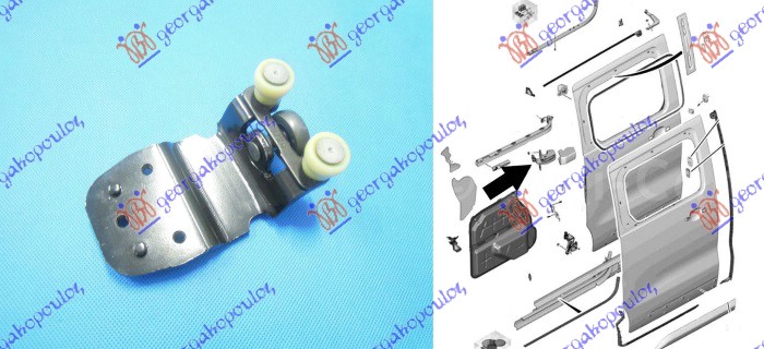 ROLLER GUIDE FOR SLIDING DOOR MIDDLE