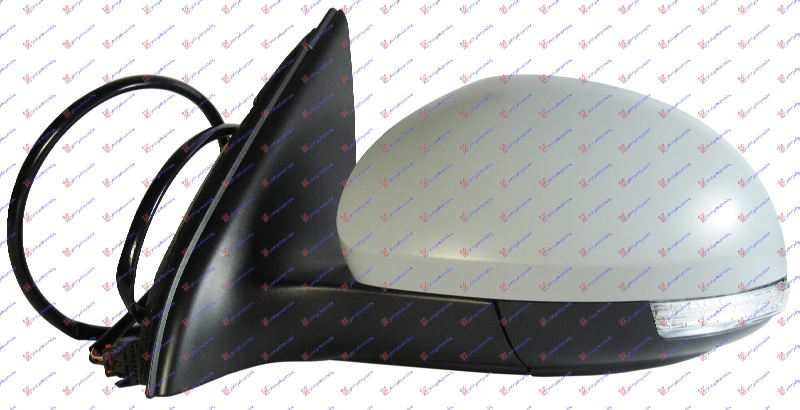 DOOR MIRROR ELECTRICAL HEATED FOLDABLE PRIMED (W/SIDE LAMP & FOOT LAMP) (ASPHERICAL GLASS)