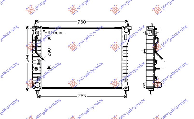 RADIATOR 2.4-3.2 PETROL MANUAL/AUTOMATIC (670x510x27) (NRF)