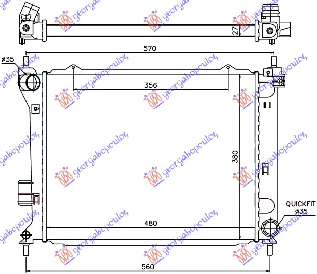 RADIATOR 1.4-1.6 CRDi MANUAL DIESEL -2010 (480x380x26)