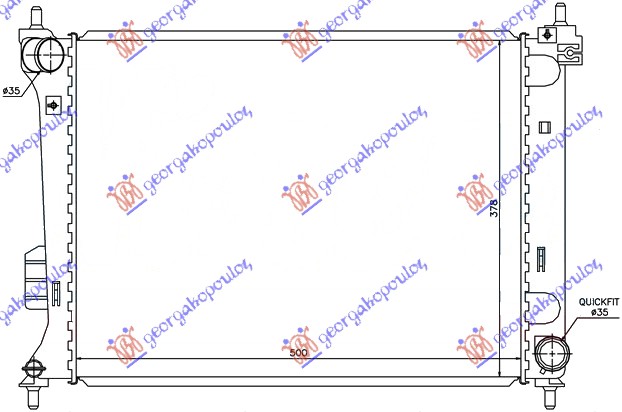 RADIATOR 1.2-1.4-1.6i MANUAL PETROL (500x380) (VALEO)