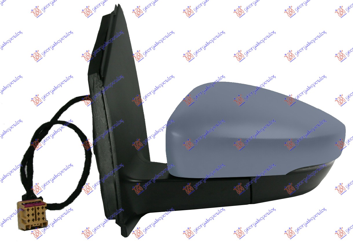 DOOR MIRROR ELECTRICAL HEATED PRIMED (W/SIDE LAMP) (SQUARE PLUG) (ASPHERICAL GLASS)