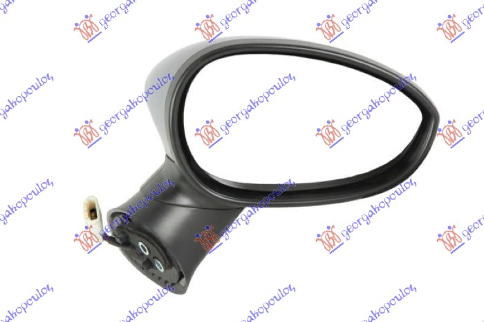 DOOR MIRROR ELECTRICAL HEATED BLACK (W/SENSOR) (A QUALITY) (CONVEX GLASS)