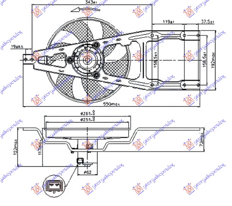 COOLING FAN (-A/C)