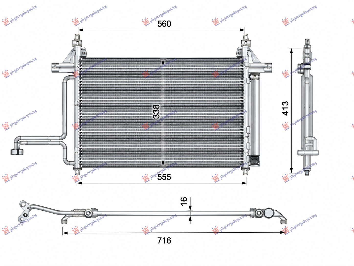 CONDENSER PETROL-DIESEL (53x340x16) (MARELLI)